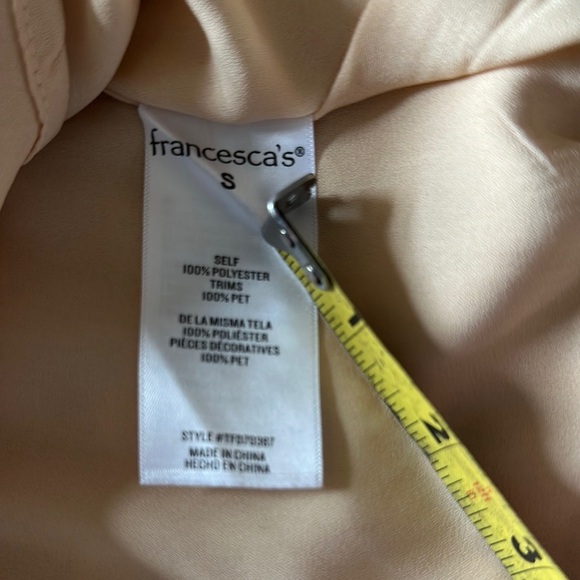 Francesca’s Clarette Tiered Mini Skirt with Sequins Champagne Color Cruise Wear - Picture 4 of 7